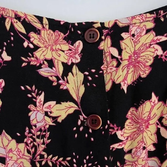 Free People Retro Love Floral Button Front MIDI Skirt - Picture 4 of 7